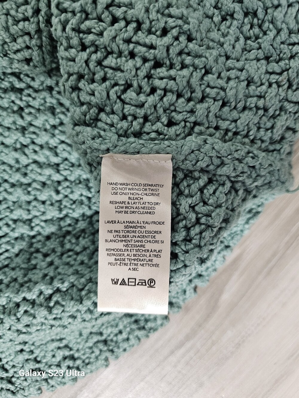 Free People Teal Cable Knit Cropped Sweater Sz S - Picture 8 of 8